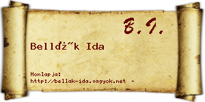 Bellák Ida névjegykártya