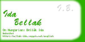 ida bellak business card